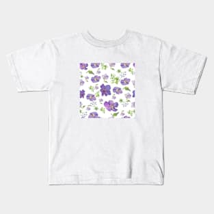 pattern in the style of provence lilac flowers Kids T-Shirt